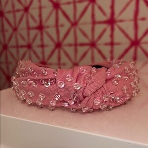 Lele Sadoughi Pink Beaded Headband 🩷